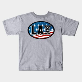 Lacrosse Oval US Flag 20XX Kids T-Shirt